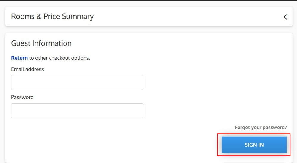 Registered User Checkout